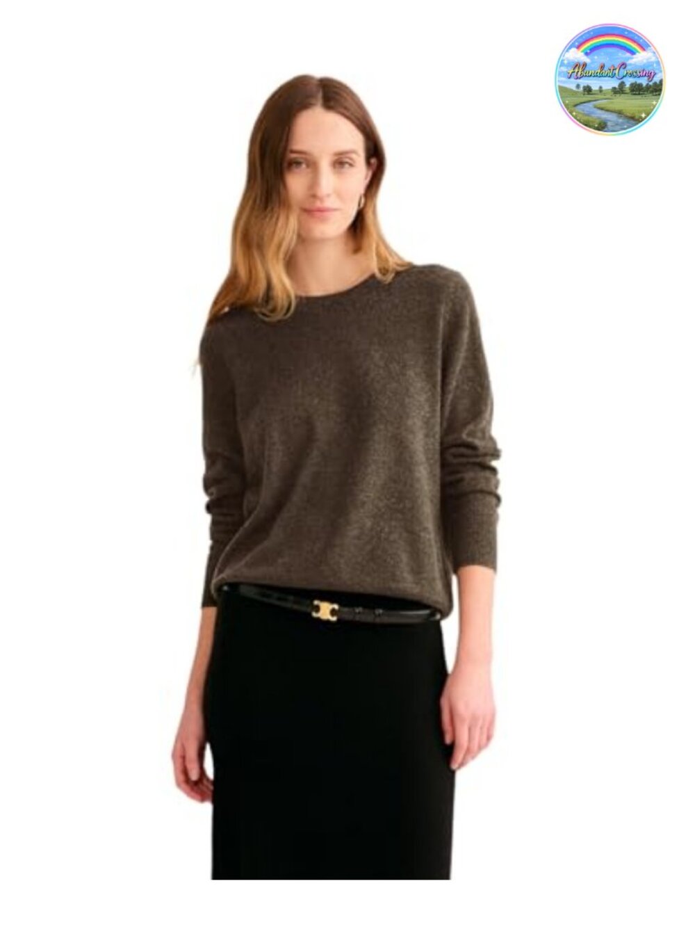 100% Cashmere Sweater Pullover Crew Neck Long Sleeve Women's Knit